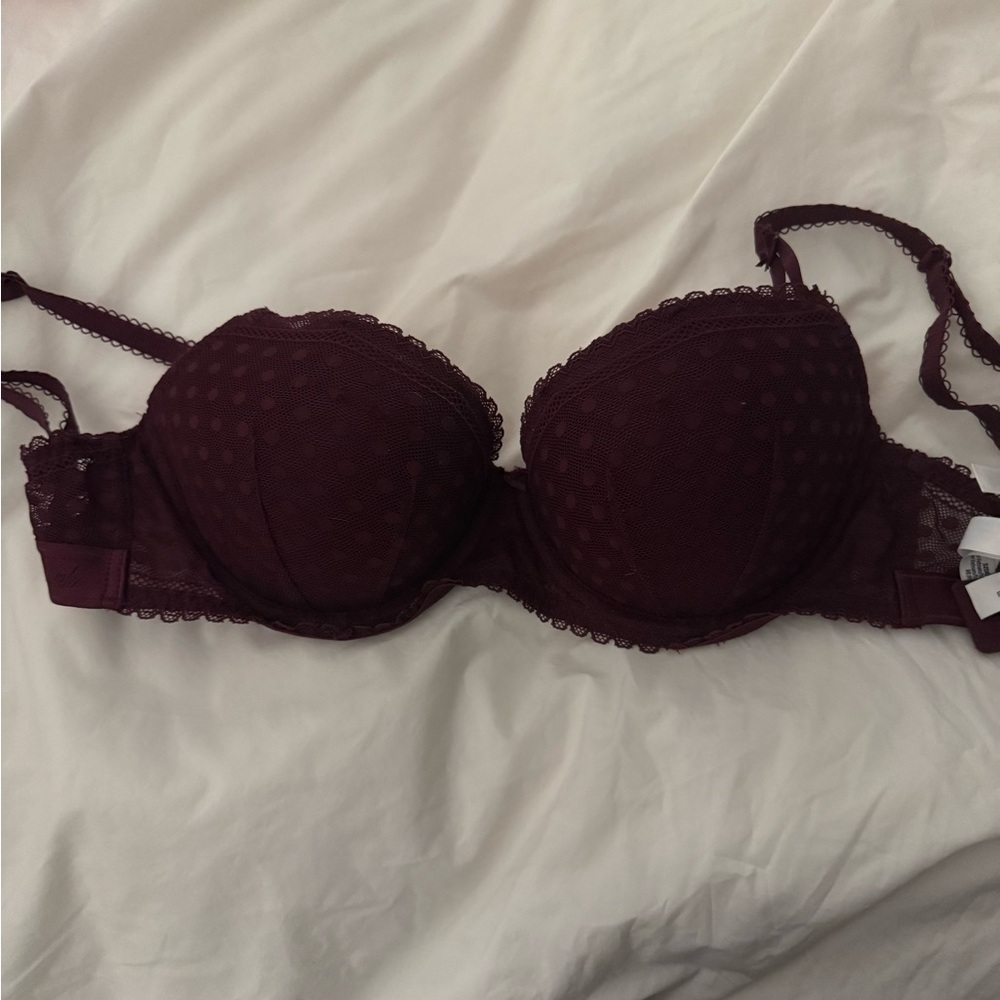 VS Burgundy Lace Bra
